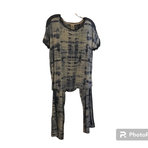 Lucky Brand Pajama Set Lounge Blue Tie Dye Women’s Medium - Picture 3 of 9